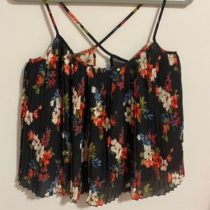 Pleated Floral Hollister Top - Size Small